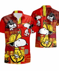 Hot Firefighter Vintage Snoopy Hawaiian Shirt Outfit For Men