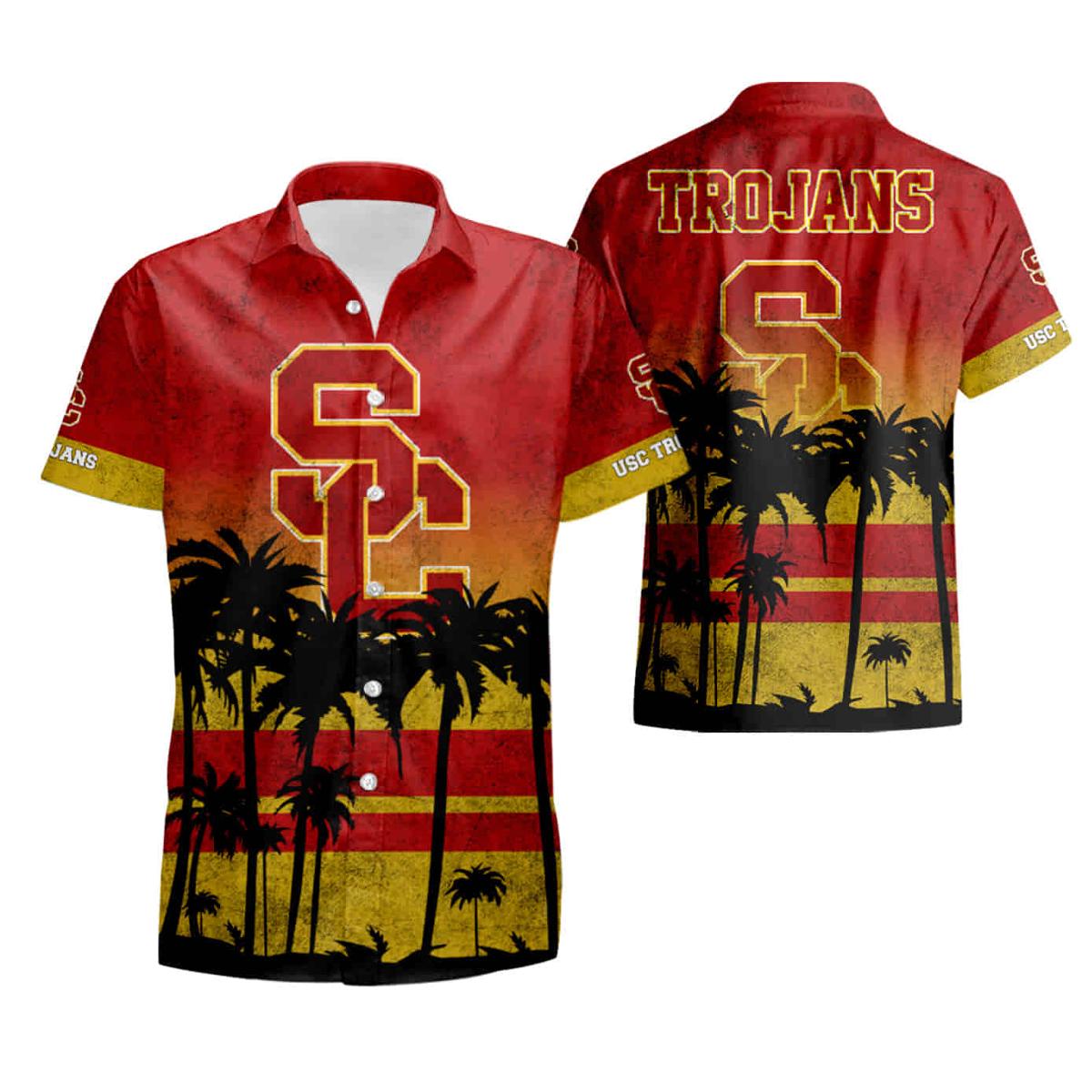 Set Camouflage Vintage Usc Hawaiian Shirt