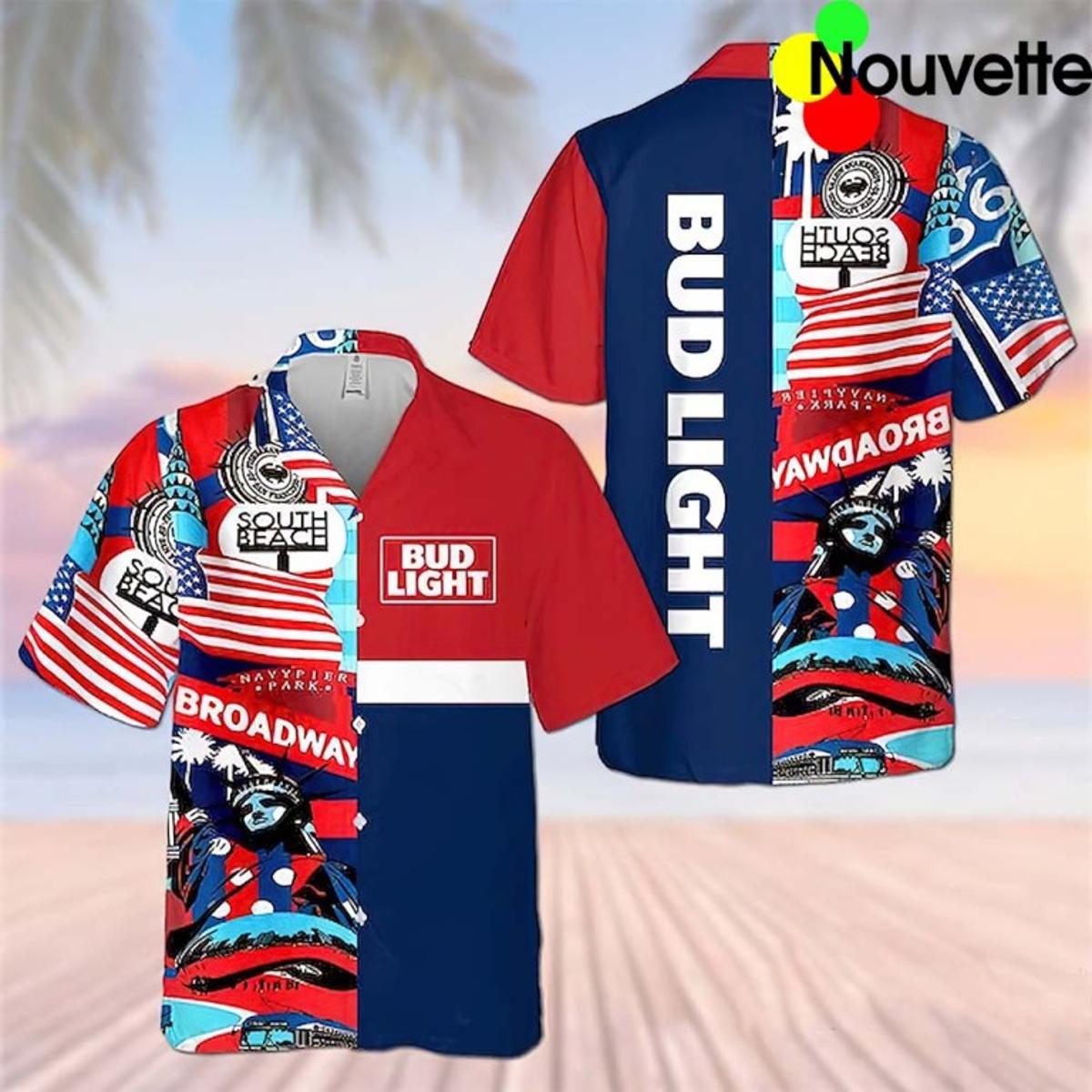 Custom Name Bud Light Hawaiian Shirt Size Fron S To 5xl