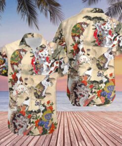 Japanese Cat Tattoo Hawaiian Shirt Gift