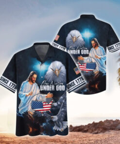 Jesus One Nation Under God Christian Hawaiian Shirt Size Fron S To 5xl