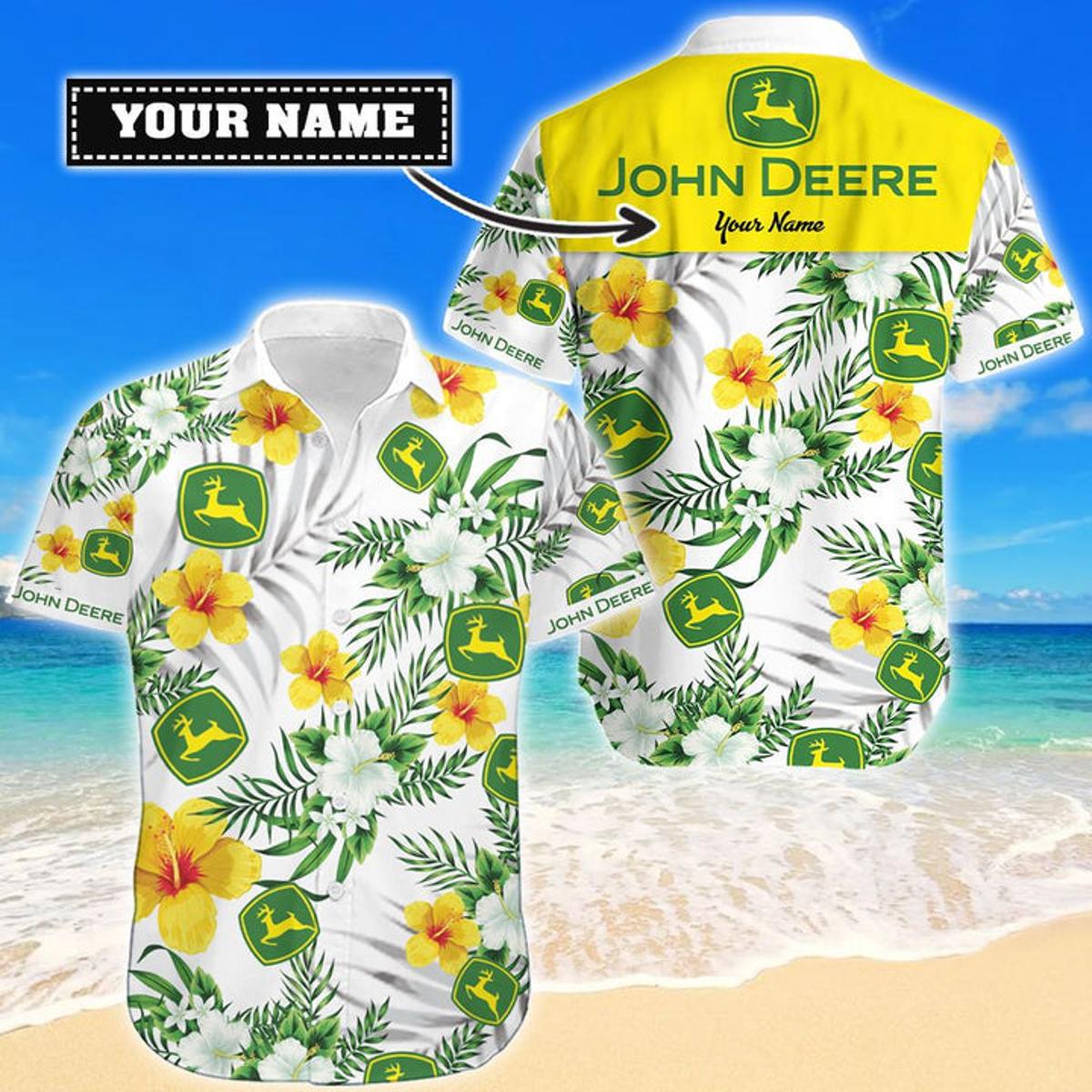 John Deere Hawaiian Shirt Gift For Dad