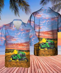 John Deere Lawn Tractor Hawaiian Shirt Gift