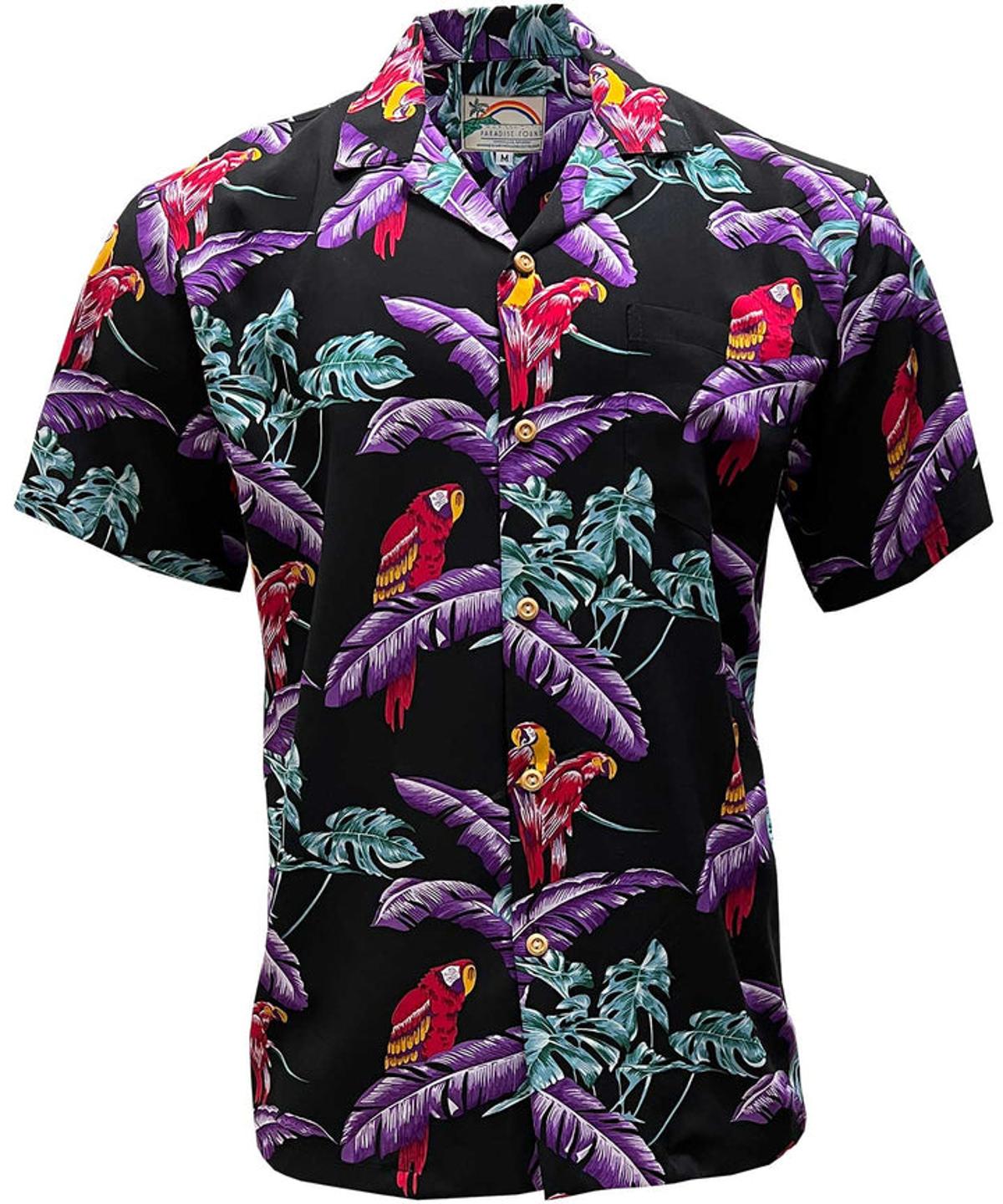With Tropical Blue Flowers Tropical Parrot Shirt