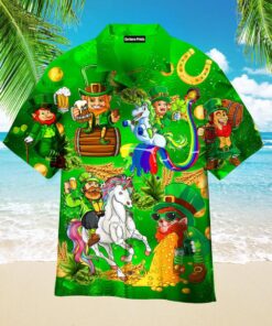 Lepricorn Leprechaun Unicorn Beer Green Oktoberfest Hawaiian Shirt