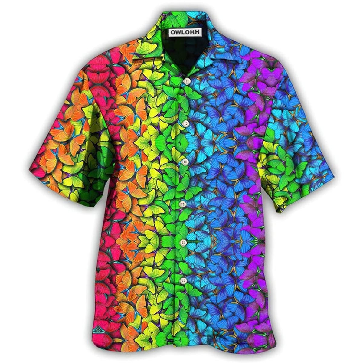 Color Eagle American Pride Rainbow Hawaiian Shirt Gifts Idea