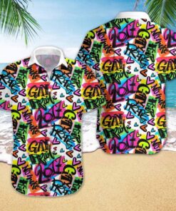 Lgbt Gay Riot Pride Art Pattern Gay Pride Hawaiian Shirt Size Fron S To 5xl