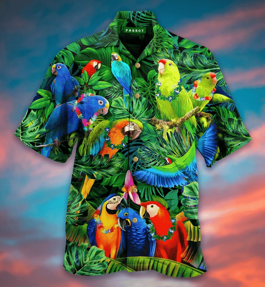 Summer Parrot Hawaiian Shirt For Men Women