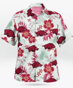 Skeleton Tropical Arkansas Razorback Hawaiian Shirt Size Fron S To 5xl