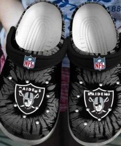 Logo Pattern Black Theme Las Vegas Raiders Crocs