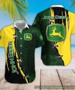 Logo Short Sleeve John Deere Hawaiian Shirt For Women