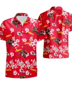 Logo White Hibiscus Red Chiefs Hawaiian Shirt