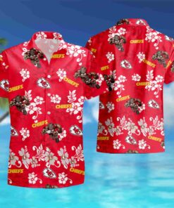 Logo White Hibiscus Red Chiefs Hawaiian Shirt