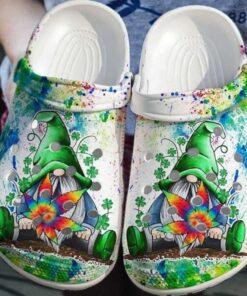 Lucky Clover Gnome Hippie Crocs Clogs Shoes Patrick Day Gift Idea