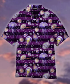 Luminous Jellyfish Purple Hawaiian Shirt Gifts Idea