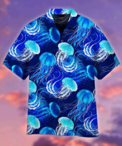 Purple Jellyfish Hawaiian Shirt Size Fron S To 5xl