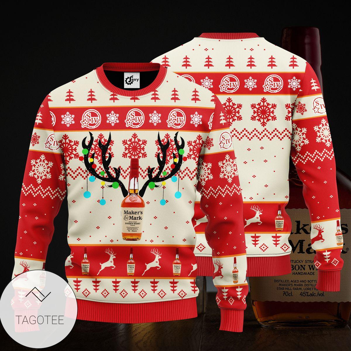 Maker’s Mark Whisky Ugly Christmas Sweater Gift For Fans