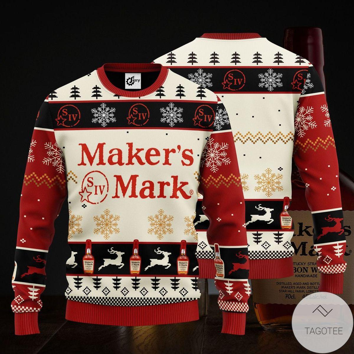 Maker’s Mark Whisky Ugly Christmas Sweater Gift For Fans