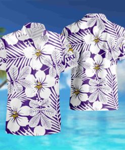 Many Logo And Flower Minnesota Vikings Hawaiian Shirt Gifts Idea