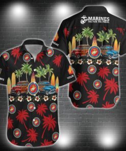 Marine Corps Hawaiian Shirt Custom Your Name Military Gifts