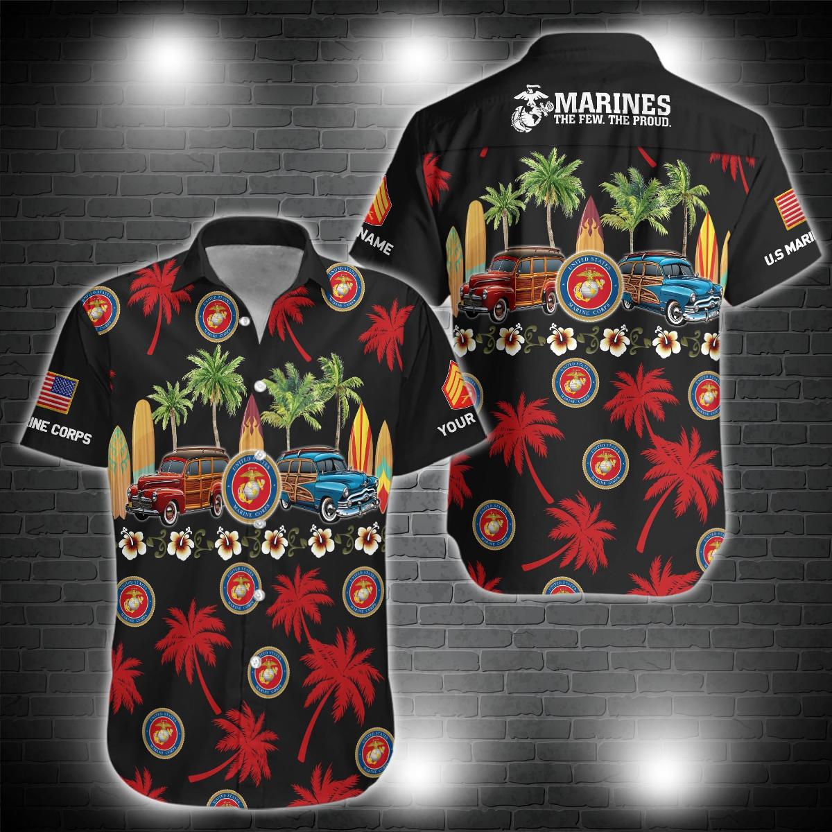 Marine Corps Hawaiian Shirt Gifts For Military Veteran Custom