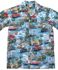 Historic Us Route 66 Hawaiian Shirt