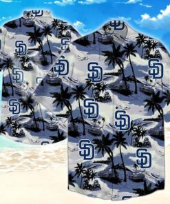 Men San Diego Padres Baseball Floral Aloha Hawaiian Shirt Summer Vacation