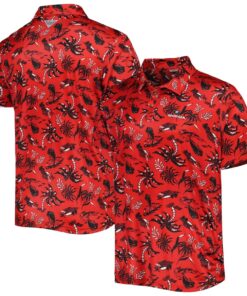 Men’s Columbia Red Georgia Bulldogs Super Terminal Tackle Omni-shade Uga Hawaiian Shirt