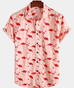 Men’s Flamingo Hawaiian Shirt Funny For Fans