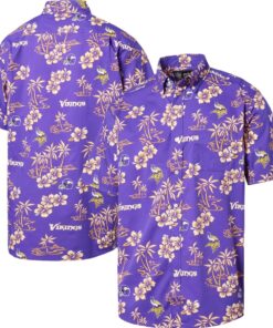 Men’s Minnesota Reyn Spooner Purple Kekai Button-up Vikings Hawaiian Shirt