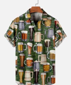 Men’s Oktoberfest Beach Party Beer Oktoberfest Hawaiian Shirt Size Fron S To 5xl