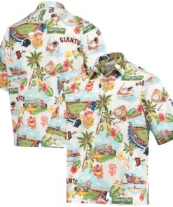 Men’s Reyn Spooner San Francisco Giants White Scenic Hawaiian Shirt