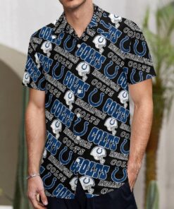 Men’s Short Sleeve Indianapolis Colts Hawaiian Shirt Size Fron S To 5xl