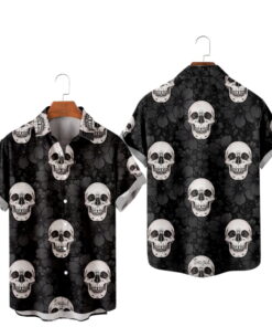 Mens Skulls Day Of The Dead Hawaiian Shirt Outfit For Men
