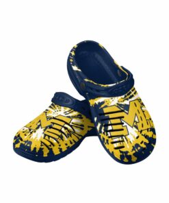 Mens Tie-dye Clog With Strap Michigan Wolverines Crocs For Fans