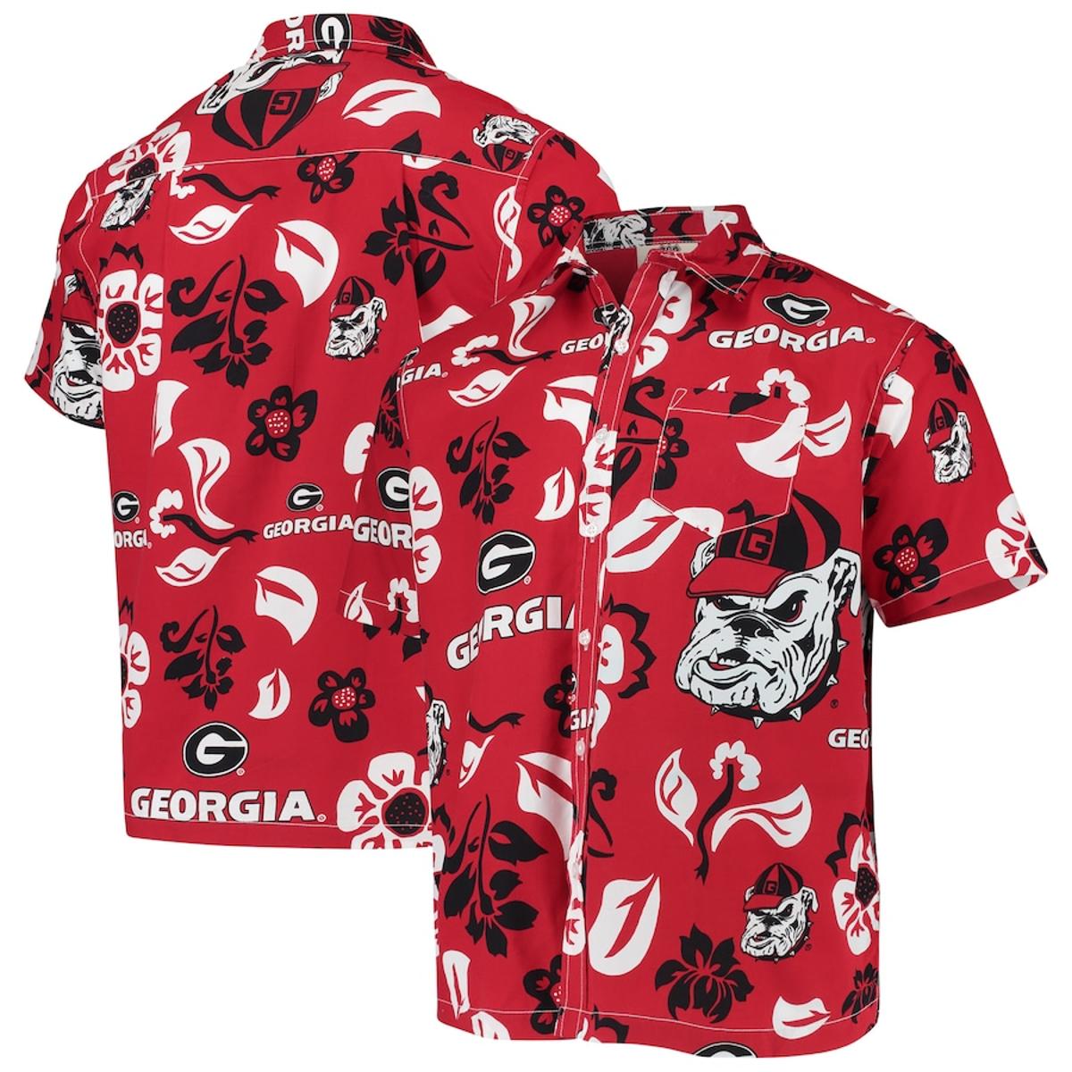 Men’s Columbia Red Georgia Bulldogs Super Terminal Tackle Omni-shade Uga Hawaiian Shirt