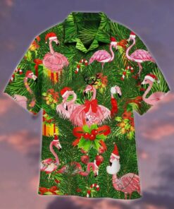 Merry Christmas Flamingo Hawaiian Shirt For Men Women