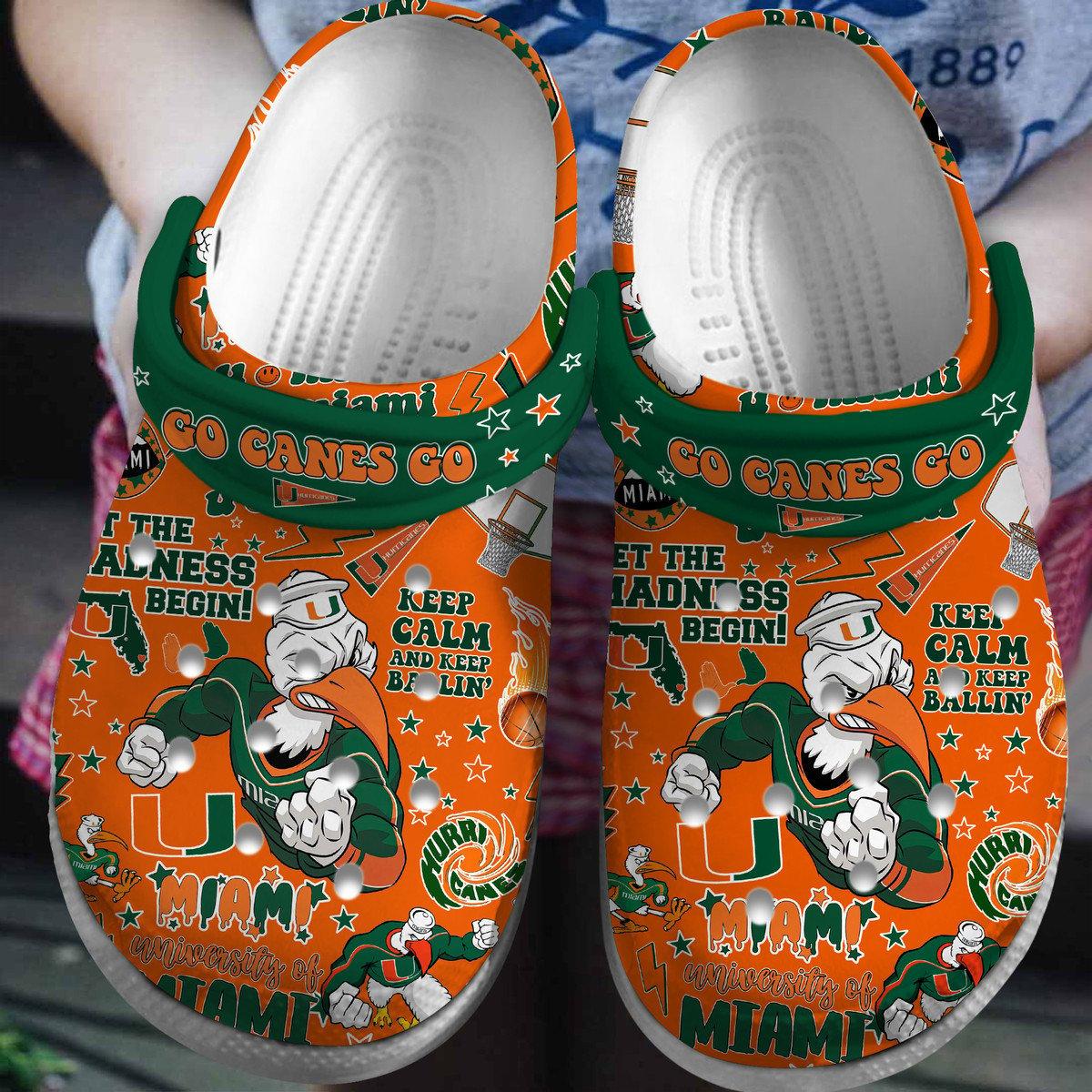 Miami Hurricanes Crocs Clogs Crocband Shoes Comfortable Gift