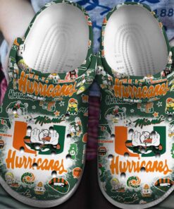 Miami Hurricanes Crocs Crocband Clogs Shoes For Fans