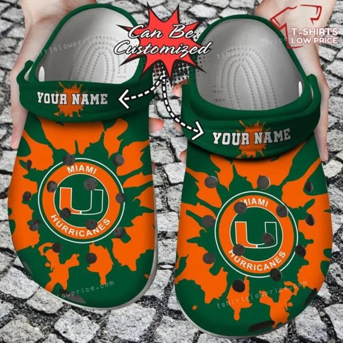 Miami Hurricanes University Sports Basketball Crocs Clog Shoes Gift