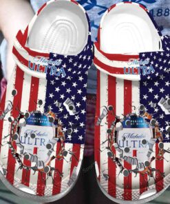 Michelob Ultra American Flag Crocs Classic Clog Shoes Gift For Fans