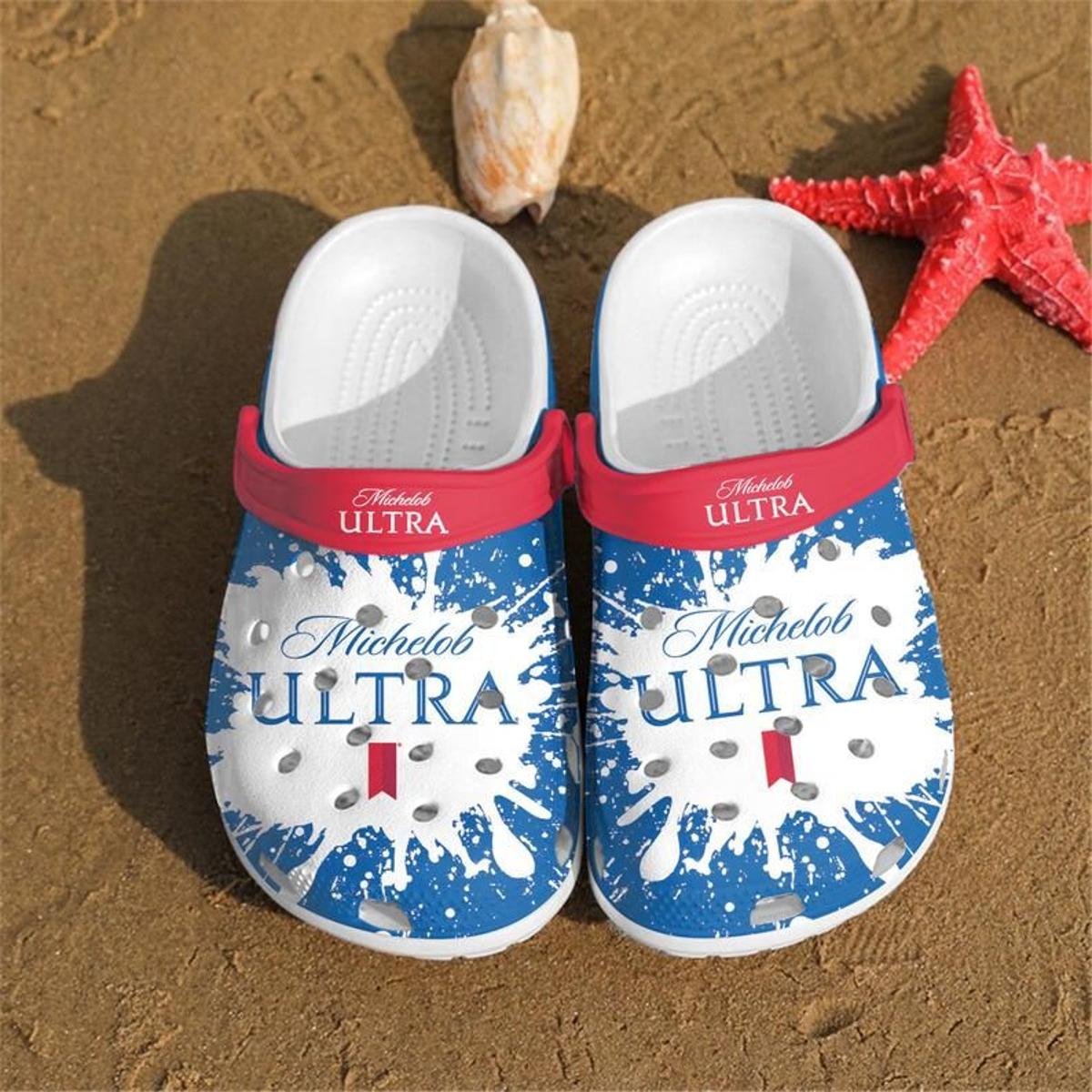 Michelob Ultra American Flag Crocs Classic Clog Shoes Gift For Fans