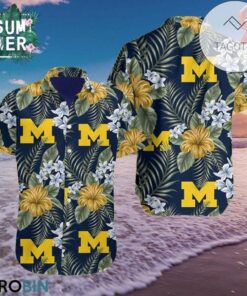 Wes & Willy Vintage Floral Michigan Wolverines Hawaiian Shirt For Men Women