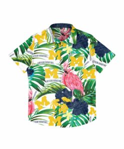 Hawaiian Michigan Shirt Football Logo Authentic