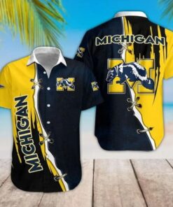 Michigan Wolverines Hawaiian Shirt Outfit For Men