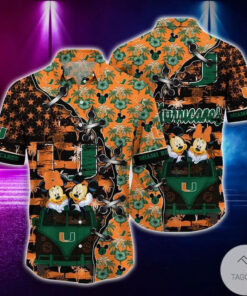 Mickey Mouse Miami Hurricanes Hawaiian Shirt Outfit For Men