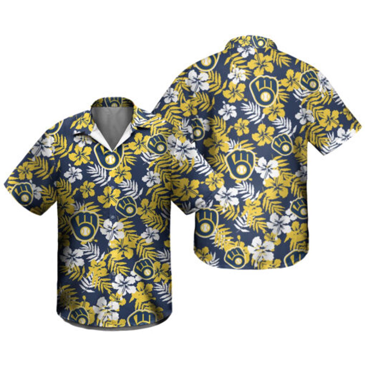 Tropical Flower Short Sleeve Milwaukee Brewers Hawaiian Shirt