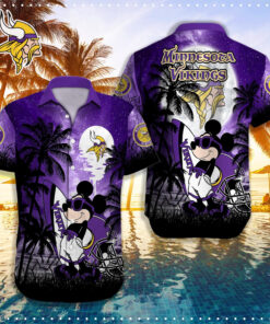 Minnesota Mickey Mouse Vikings Hawaiian Shirt For Men