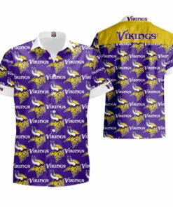 Minnesota Summer Button Up Vikings Hawaiian Shirt