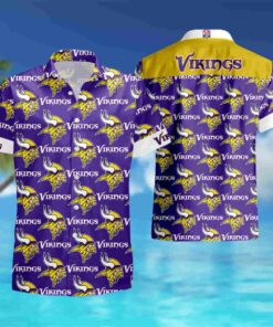 Minnesota Summer Button Up Vikings Hawaiian Shirt